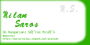 milan saros business card